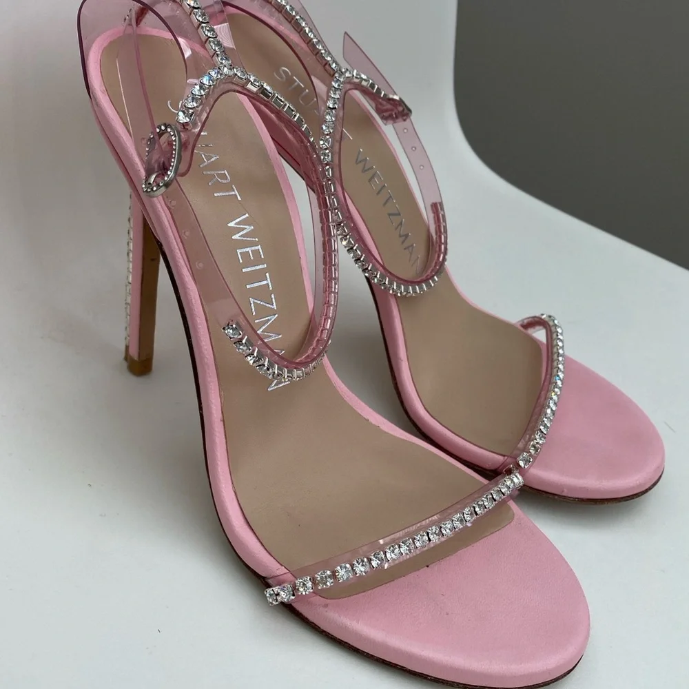 Stuart Weitzman women Nudistglam 100 Rose Pink Sandals size 7 party heels